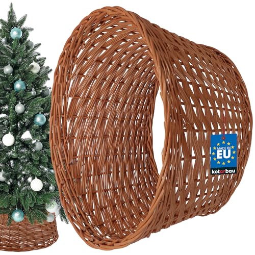 KOTARBAU® Weihnachtsbaum Rock aus Weide Ø 45 cm Weihnachtsbaumkorb Weihnachtsbaumständer Hülle Deko Tannenbaumständer Standfuß Naturfarbe Christbaumständer aus Rattan Natur