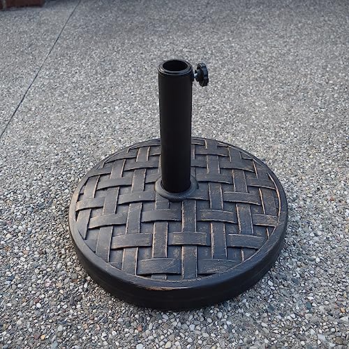 Oakland Living Schirmständer aus Kunststoff und Beton, Antik-Bronze, 18 kg, rund