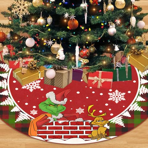 Weihnachtsbaum Rock, Rund Weihnachtsbaum Decke, Weihnachtsbaumrock, Weihnachtsbaumdecke, Weicher und Fusselfreier Weihnachtsbaum Decke ?Plüsch für Weihnachten Dekorationen (122cm)