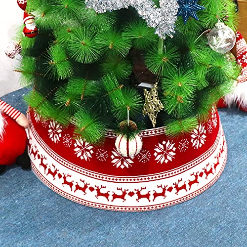 Best Goods Weihnachtsbaum Decke Weihnachtsbaumrock, Weihnachtsbaumdecke, Rot Gestrickte Runde Christbaumdecke, für zu Hause Weihnachtsfeier Weihnachtsbaumschmuck (Elk)