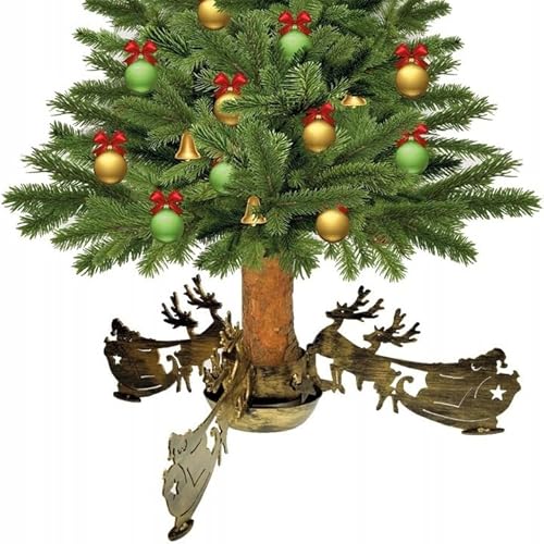 FEINZ Weihnachtsbaumständer mit Wassertank – Handgefertigter Baumständer aus Metall – Weihnachtsbaumständer– Baumständer für Innen und Außen – Rostschutzbeschichtung