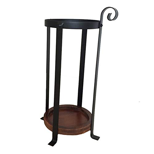 Regenschirmständer Schirmständer Runder Metall, Schwarzer Retro Regenschirmhalter - Home Creative Regenschirm Eimer Mit Herausnehmbarer Tropfschale Aus Massivem Holz