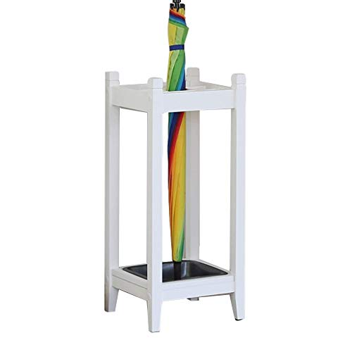 YHEGV Schirmständer aus Holz quadratische Lagerregal Korridor Eingang Organizer mit Tropfschale 26x11x8.9in