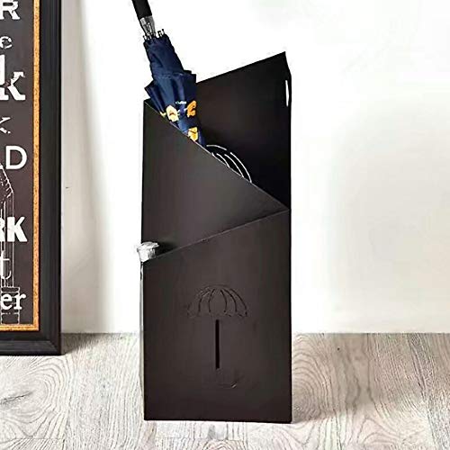 SFZDJIA Inhaber Lagerregal Edelstahl Doppelschicht Gitterdesign Regenschirmständer, Regenschirmständer Für Zuhause Büro Nicht-Slip-schwarz A 10x8x24in(25x20x60cm)
